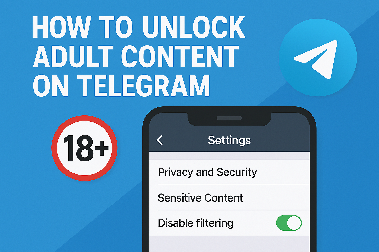 Unlock adult content settings on Telegram app - tutorial 2025